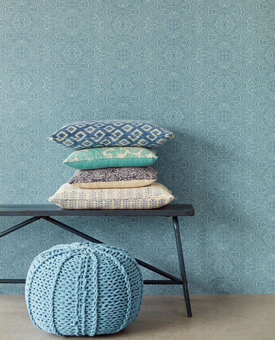 EIJFFINGER Sundari 375163 - Afbeelding 2 - Blauw, Etnisch, Basic, Ornamenten, Fantasie