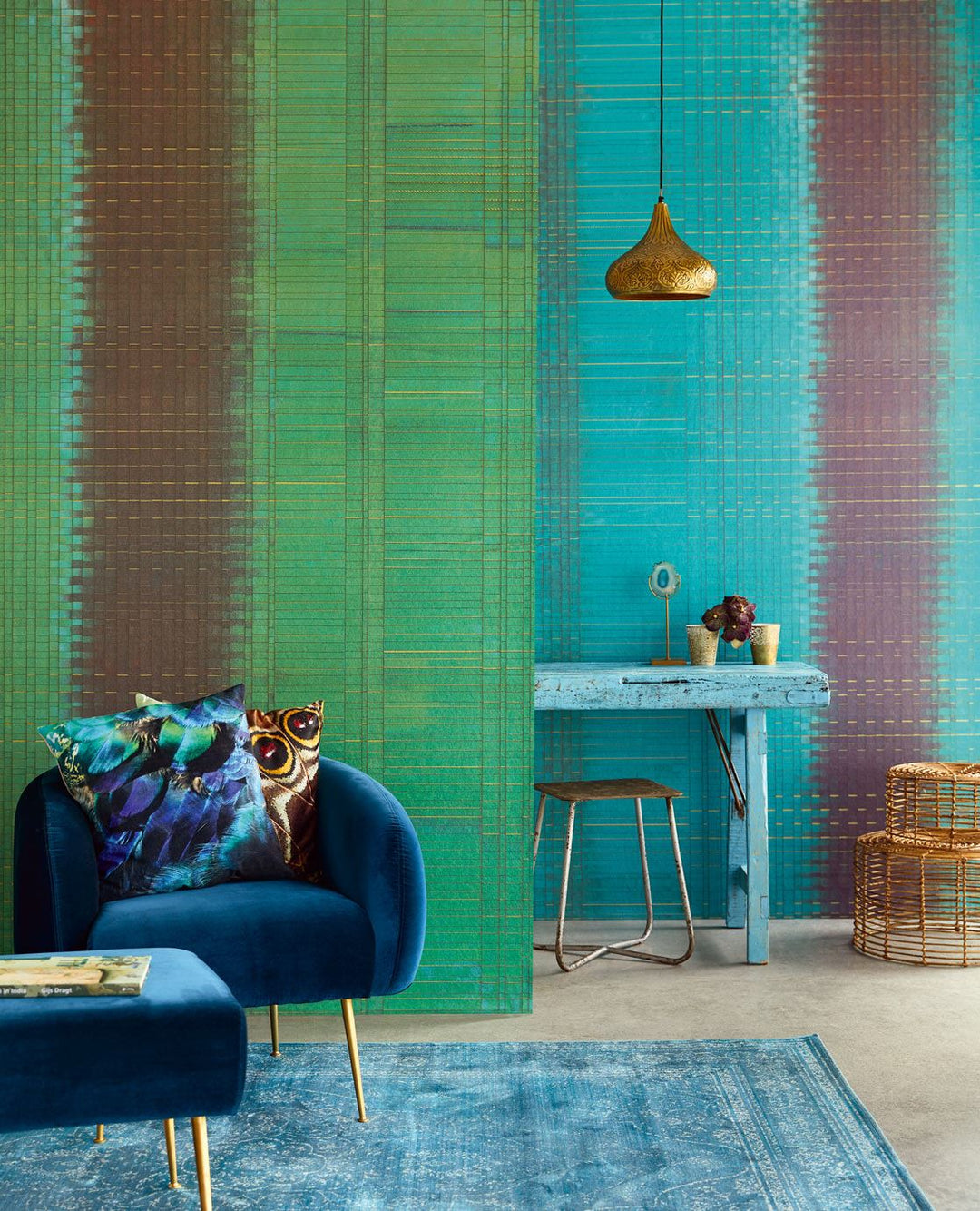 EIJFFINGER Sundari 375200 - Afbeelding 3 - Groen, Etnisch, Stoer, Industrieel, Chic, Glamour, Structuren, Geometrisch 