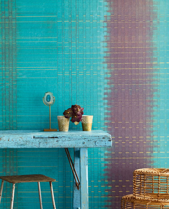 EIJFFINGER Sundari 375201 - Afbeelding 2 - Blauw, Etnisch, Stoer, Industrieel, Chic, Glamour, Structuren, Geometrisch 