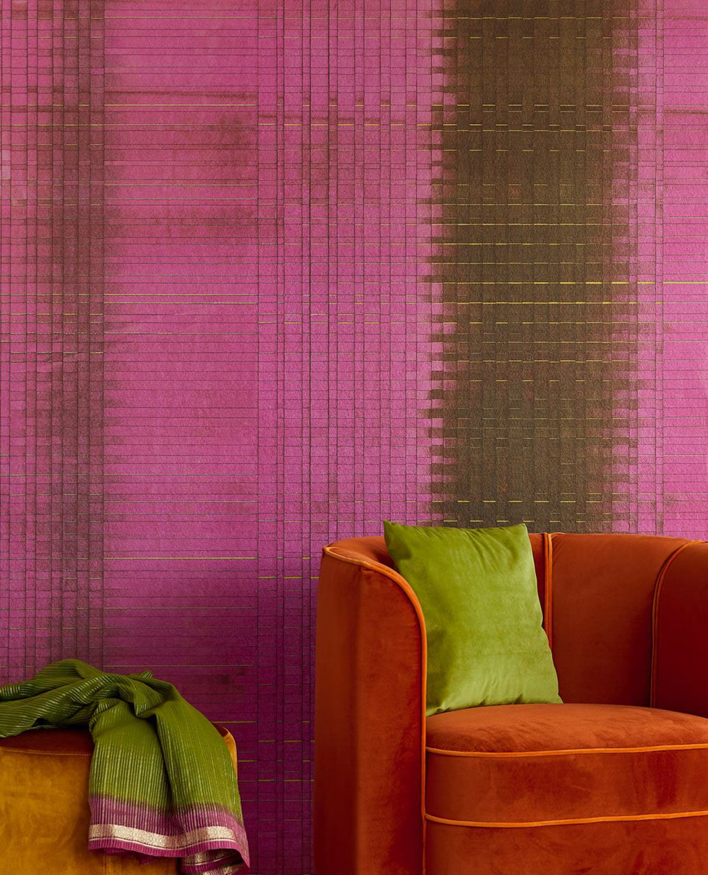 EIJFFINGER Sundari 375202 - Afbeelding 2 - Rood, Etnisch, Stoer, Industrieel, Chic, Glamour, Structuren, Geometrisch 