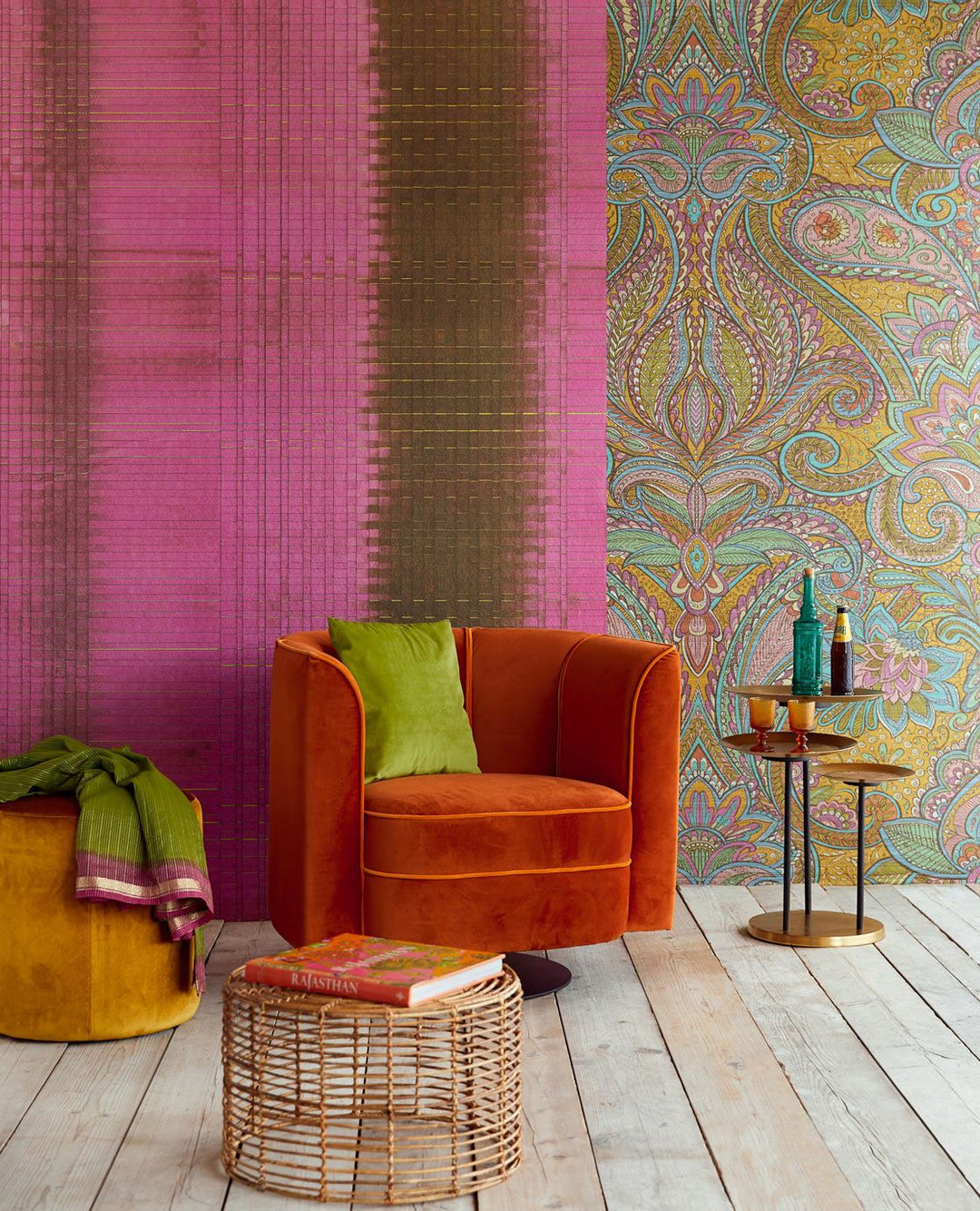 EIJFFINGER Sundari 375202 - Afbeelding 3 - Rood, Etnisch, Stoer, Industrieel, Chic, Glamour, Structuren, Geometrisch 