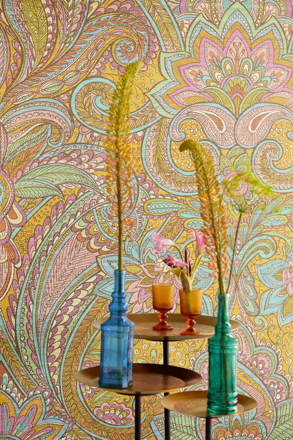 EIJFFINGER Sundari 375206 - Afbeelding 2 - Multi, Geel, Etnisch, Klassiek, Chic, Glamour, Ornamenten, Bloemen