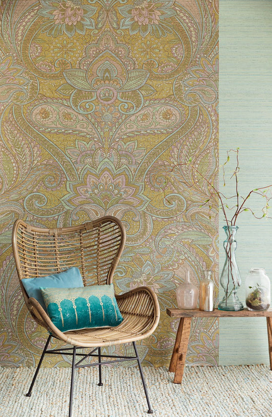 EIJFFINGER Sundari 375207 - Afbeelding 2 - Multi, Naturel, Groen, Etnisch, Klassiek, Chic, Glamour, Ornamenten, Bloemen