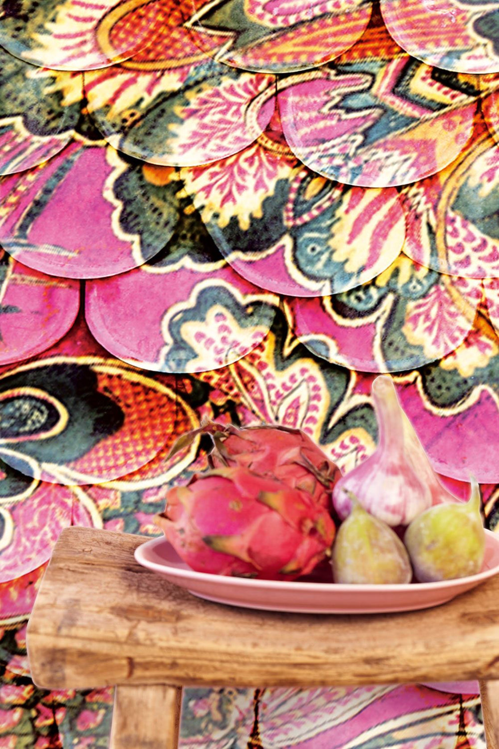 EIJFFINGER Sundari 375208 - Afbeelding 2 - Multi, Rood, Etnisch, Fantasie, Bloemen
