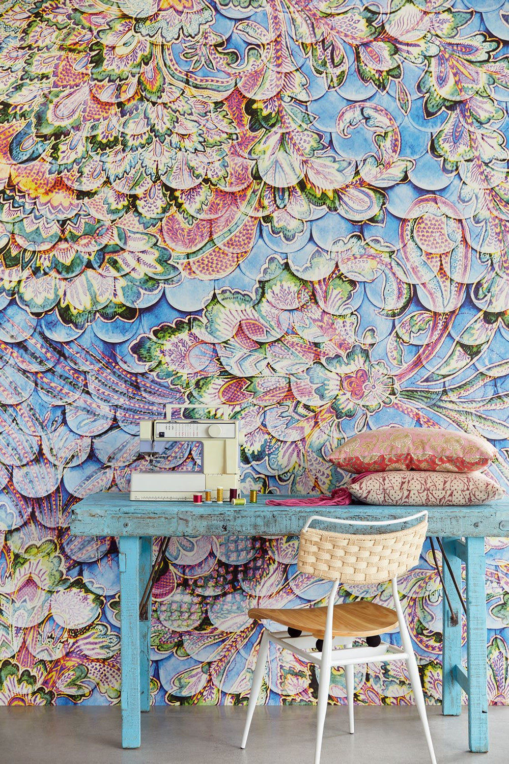 EIJFFINGER Sundari 375209 - Afbeelding 2 - Multi, Blauw, Etnisch, Fantasie, Bloemen