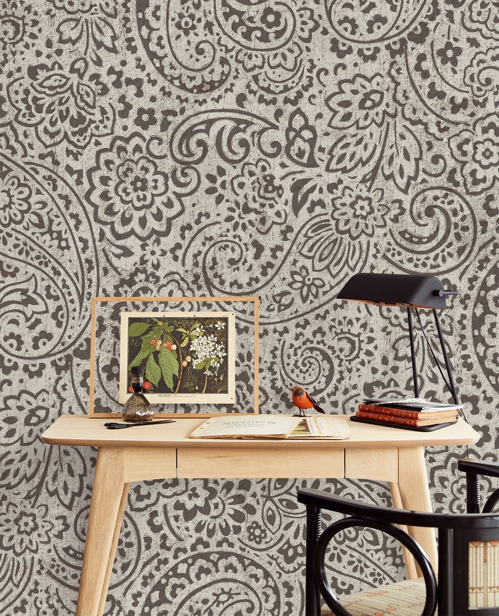 EIJFFINGER Sundari 375214 - Afbeelding 2 - Zwart / Grijs, Etnisch, Stoer, Industrieel, Ornamenten, Beton