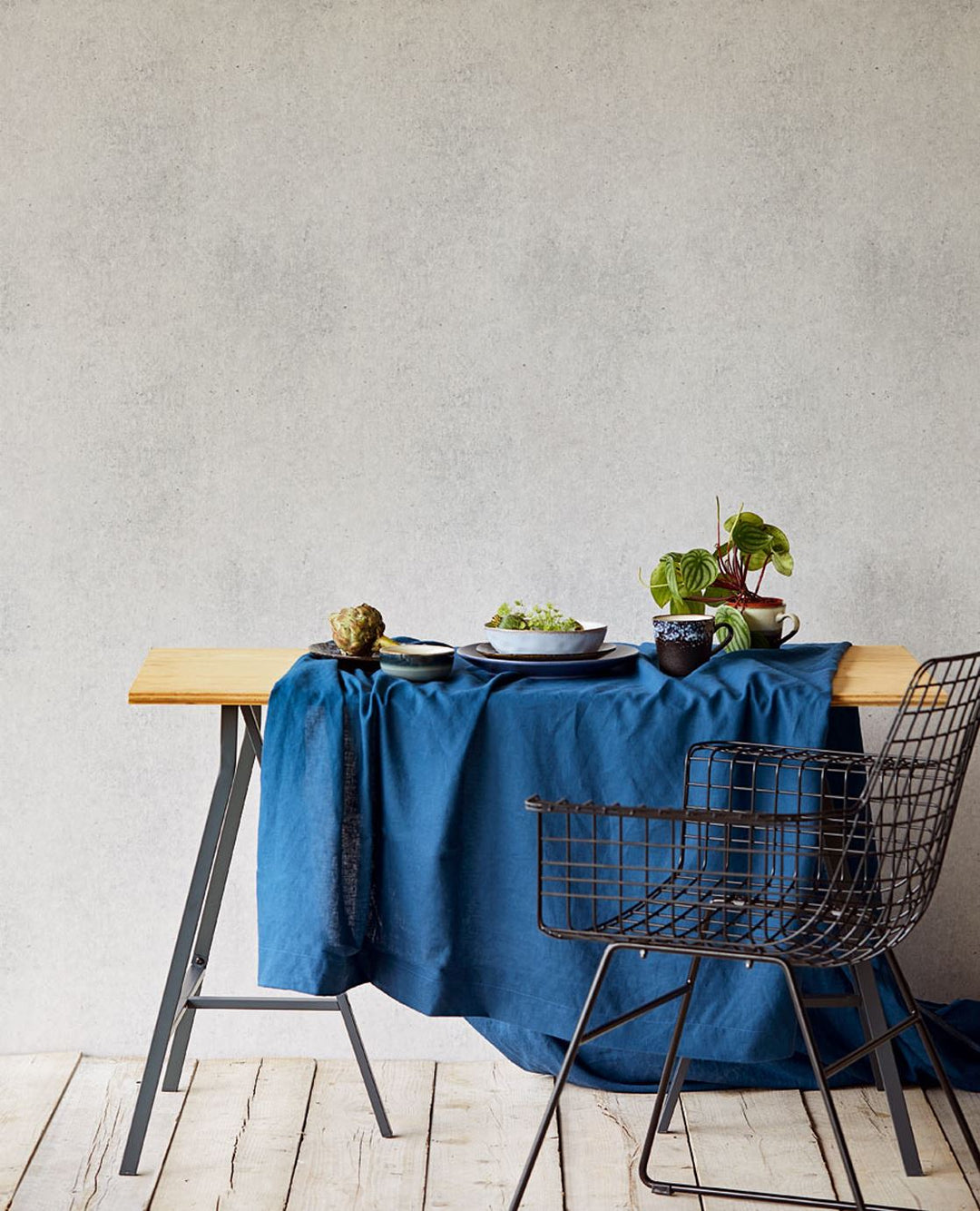 EIJFFINGER Reunited 372589 - Afbeelding 3 - Blauw, Zwart / Grijs, Basic, Stoer, Industrieel, Effen, Uni, Beton