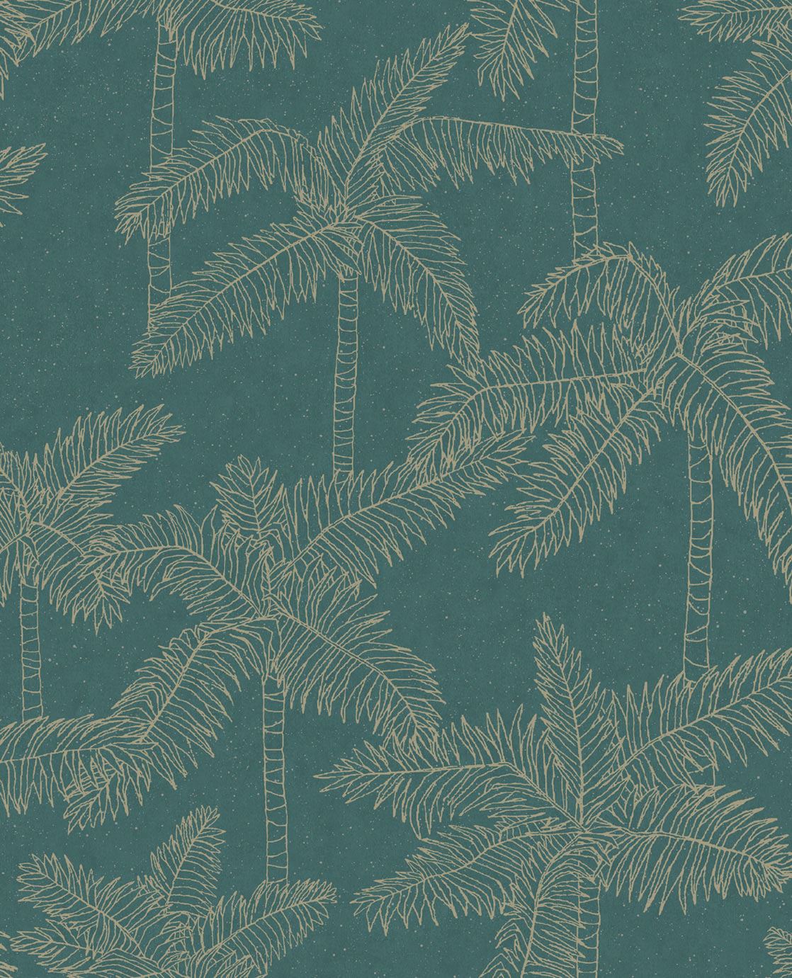 EIJFFINGER Vivid 384513 - Afbeelding 1 - Blauw, Groen, Retro, Vintage, Etnisch, Chic, Glamour, Natuurlijk, Bladeren