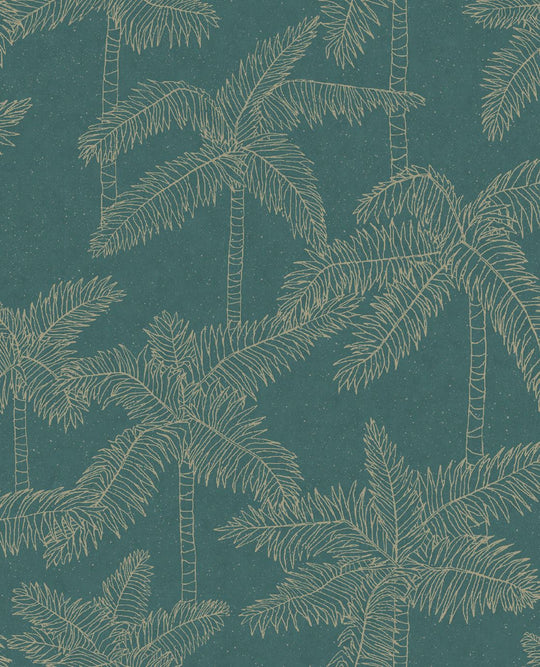 EIJFFINGER Vivid 384513 - Afbeelding 1 - Blauw, Groen, Retro, Vintage, Etnisch, Chic, Glamour, Natuurlijk, Bladeren