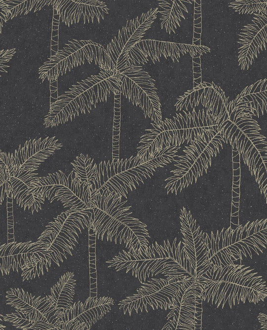 EIJFFINGER Vivid 384515 - Afbeelding 1 - Zwart / Grijs, Etnisch, Klassiek, Chic, Glamour, Natuurlijk, Bladeren