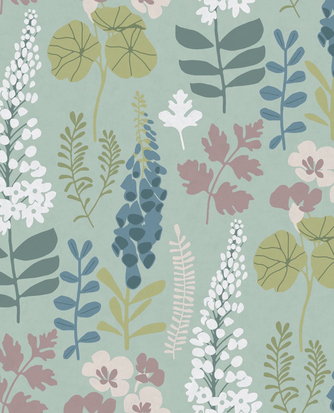 EIJFFINGER Vivid 384531 - Afbeelding 1 - Multi, Blauw, Groen, Scandinavisch, Retro, Vintage, Landelijk, Natuurlijk, Bloemen