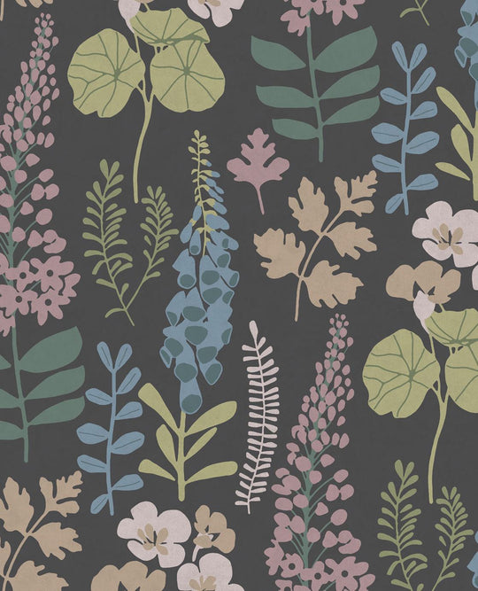EIJFFINGER Vivid 384535 - Afbeelding 1 - Multi, Zwart / Grijs, Scandinavisch, Retro, Vintage, Natuurlijk, Bloemen