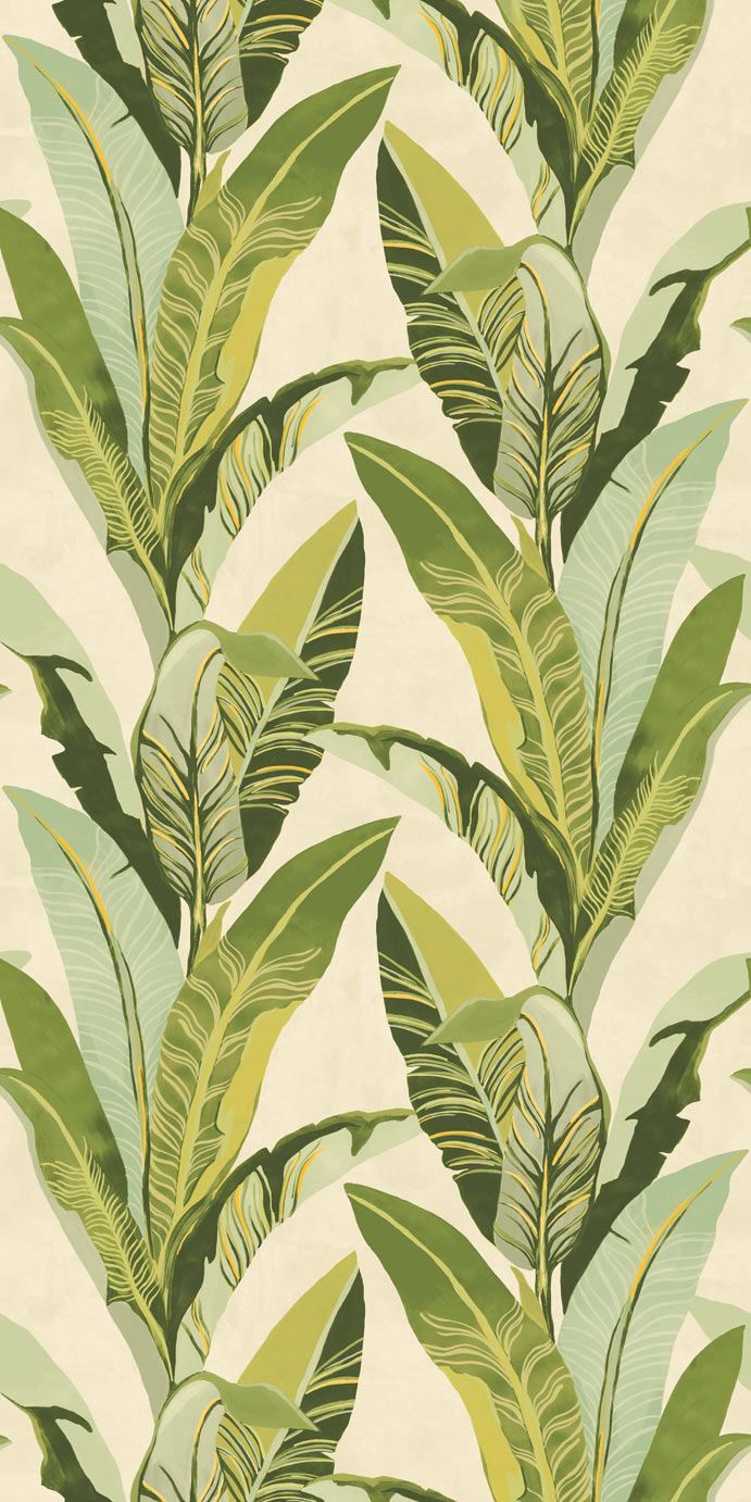 EIJFFINGER Vivid 384600 - Afbeelding 1 - Wit, Multi, Retro, Vintage, Etnisch, Natuurlijk, Bladeren