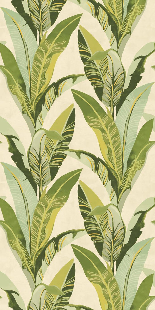 EIJFFINGER Vivid 384600 - Afbeelding 1 - Wit, Multi, Retro, Vintage, Etnisch, Natuurlijk, Bladeren