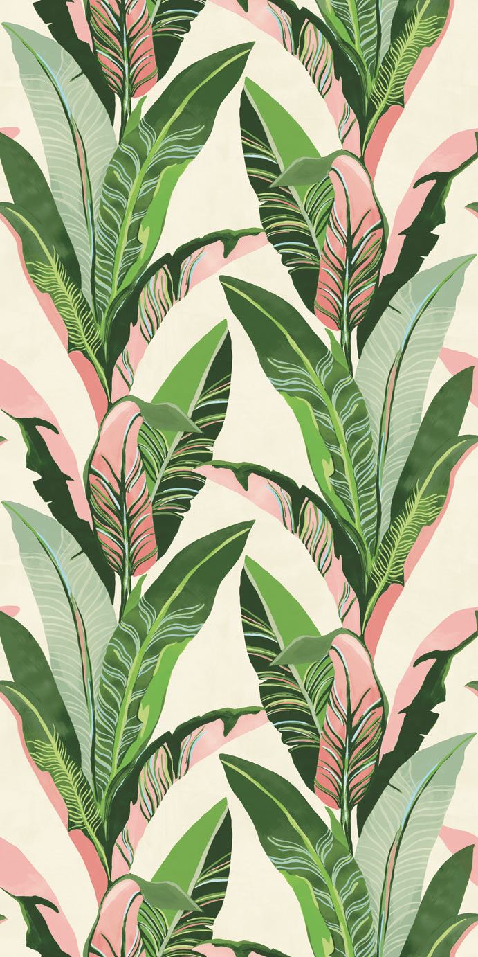 EIJFFINGER Vivid 384601 - Afbeelding 1 - Wit, Groen, Retro, Vintage, Kinderkamer, Natuurlijk, Bladeren
