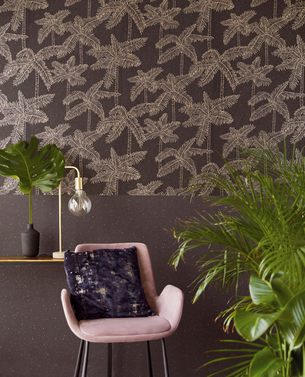 EIJFFINGER Vivid 384515 - Afbeelding 2 - Zwart / Grijs, Etnisch, Klassiek, Chic, Glamour, Natuurlijk, Bladeren