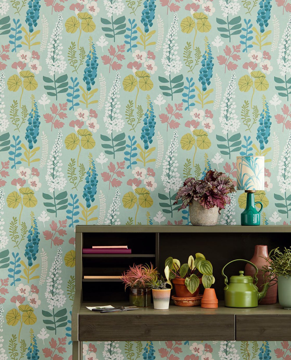 EIJFFINGER Vivid 384531 - Afbeelding 2 - Multi, Blauw, Groen, Scandinavisch, Retro, Vintage, Landelijk, Natuurlijk, Bloemen