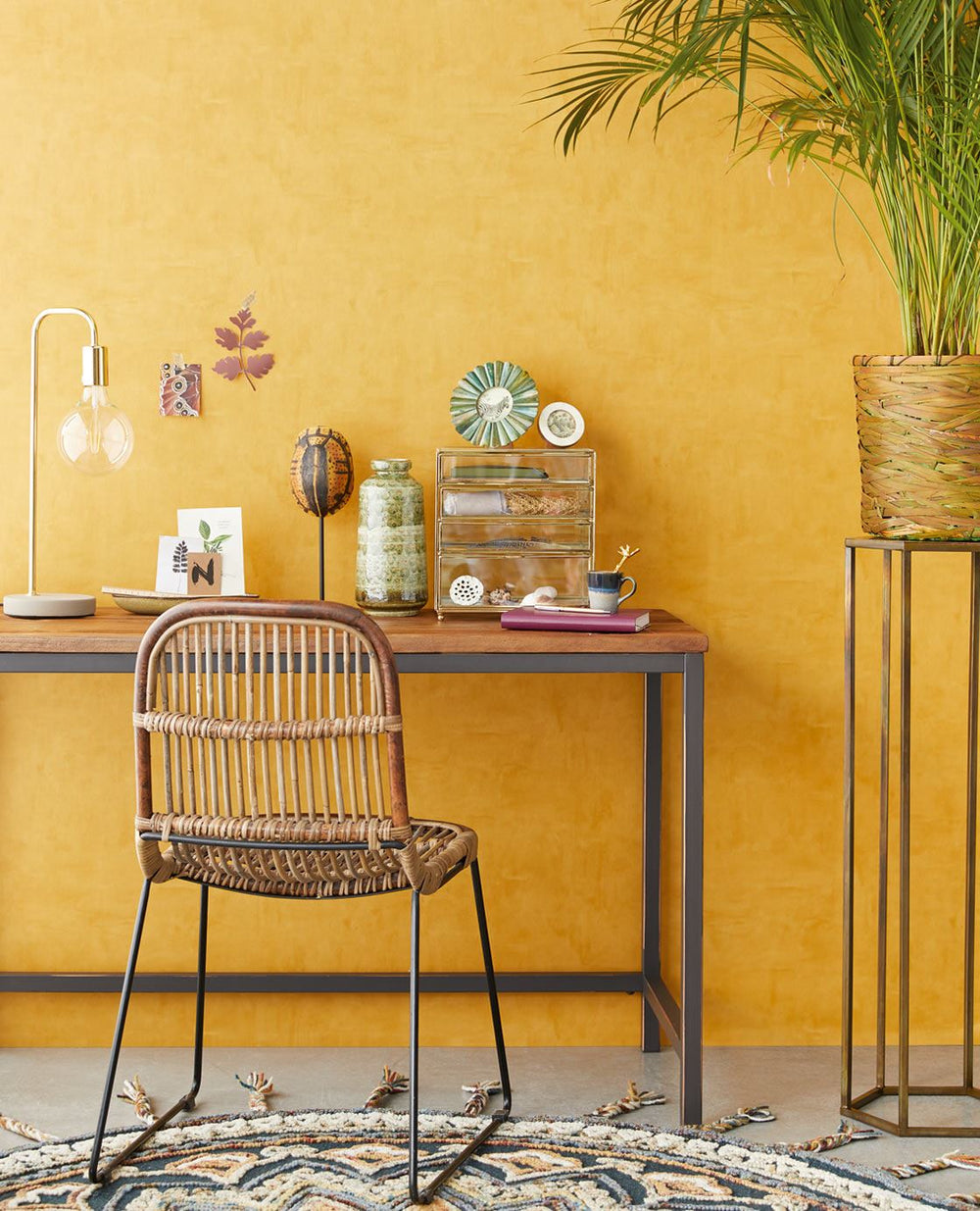 EIJFFINGER Vivid 384556 - Afbeelding 2 - Geel, Scandinavisch, Retro, Vintage, Stoer, Industrieel, Effen, Uni, Structuren