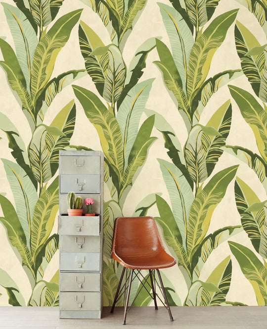 EIJFFINGER Vivid 384600 - Afbeelding 2 - Wit, Multi, Retro, Vintage, Etnisch, Natuurlijk, Bladeren