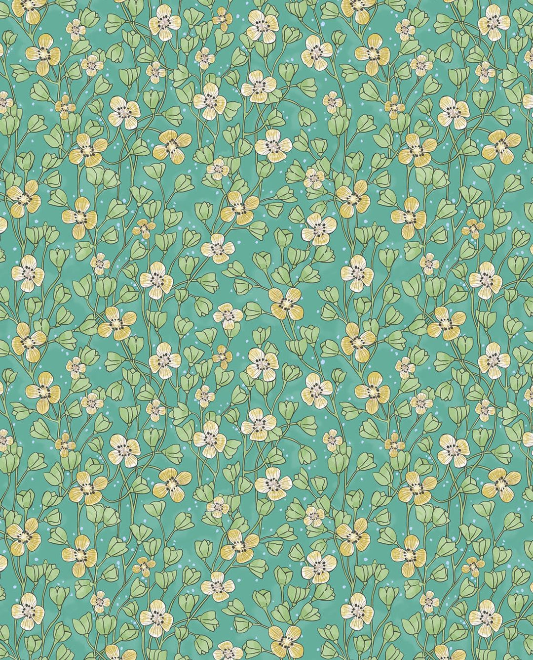 EIJFFINGER Rice II 383535 - Afbeelding 1 - Groen, Scandinavisch, Romantisch, Rice