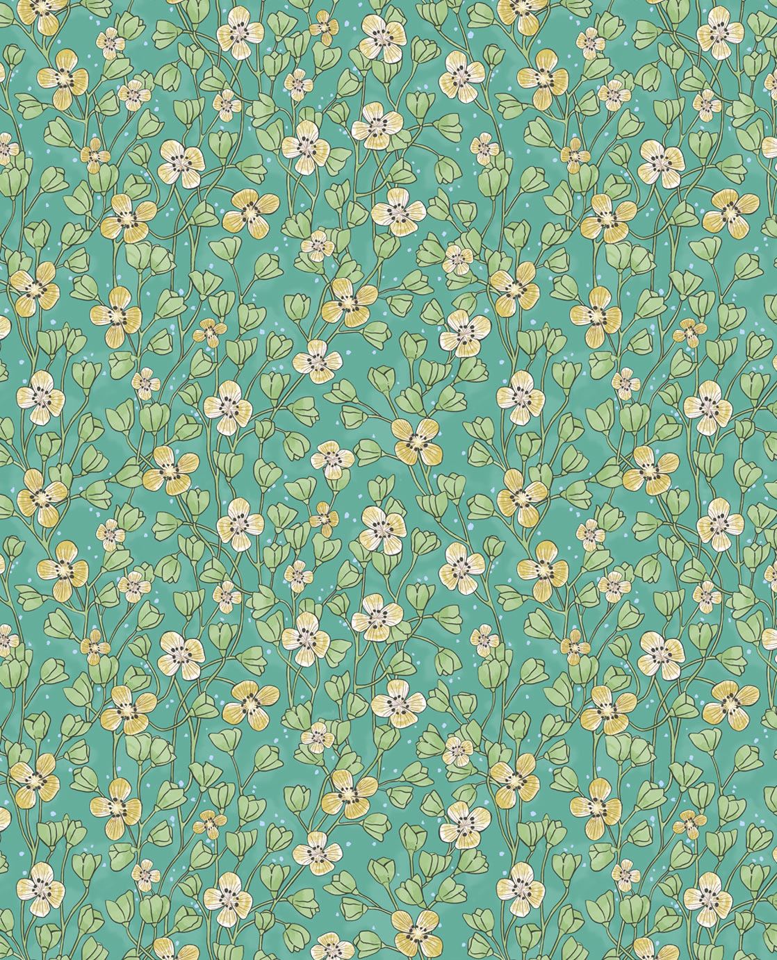 EIJFFINGER Rice II 383535 - Afbeelding 1 - Groen, Scandinavisch, Romantisch, Rice