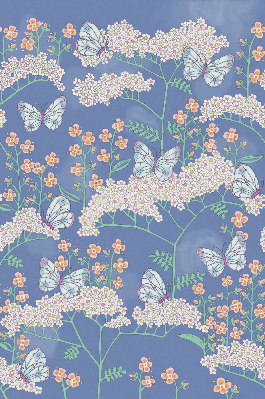EIJFFINGER Rice II 383620 - Afbeelding 1 - Blauw, Scandinavisch, Romantisch, Rice