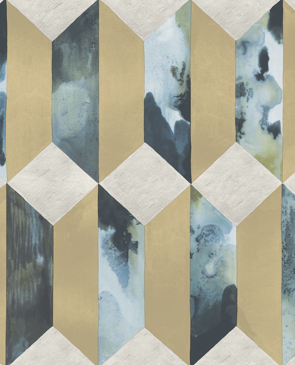 EIJFFINGER Enso 386503 - Afbeelding 1 - Blauw, Retro, Vintage, Stoer, Industrieel, Chic, Glamour, Ruiten, Fantasie, Geometrisch