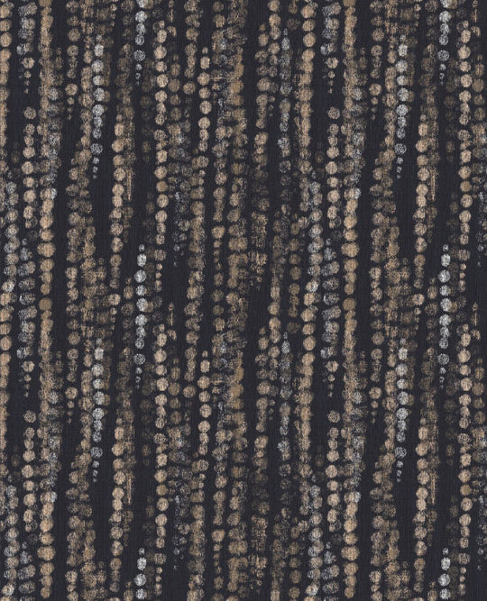 EIJFFINGER Enso 386572 - Afbeelding 1 - Blauw, Zwart / Grijs, Etnisch, Chic, Glamour, Structuren, Fantasie, Stippen