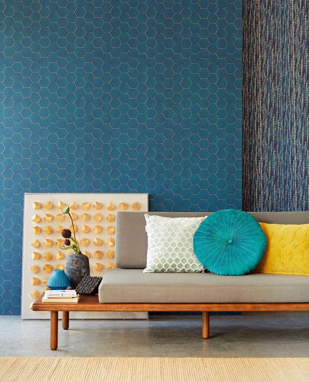 EIJFFINGER Enso 386582 - Afbeelding 2 - Blauw, Basic, Chic, Glamour, Grafisch, Geometrisch