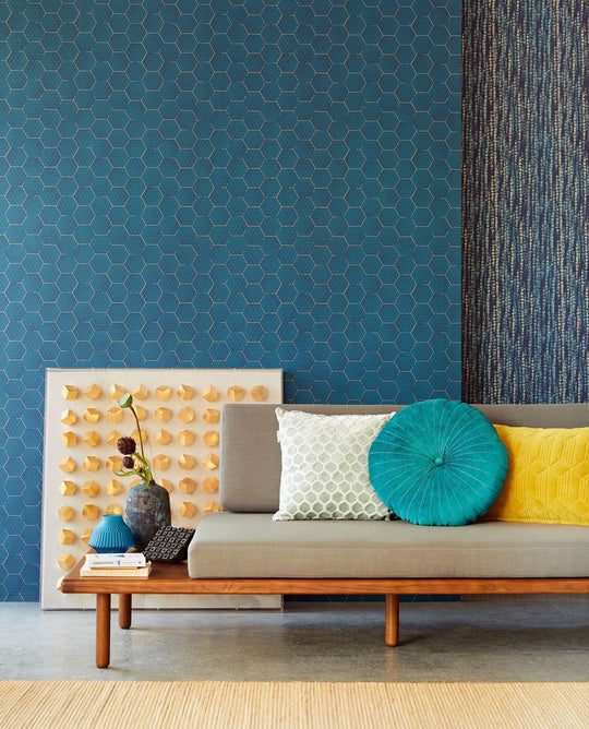 EIJFFINGER Enso 386582 - Afbeelding 2 - Blauw, Basic, Chic, Glamour, Grafisch, Geometrisch