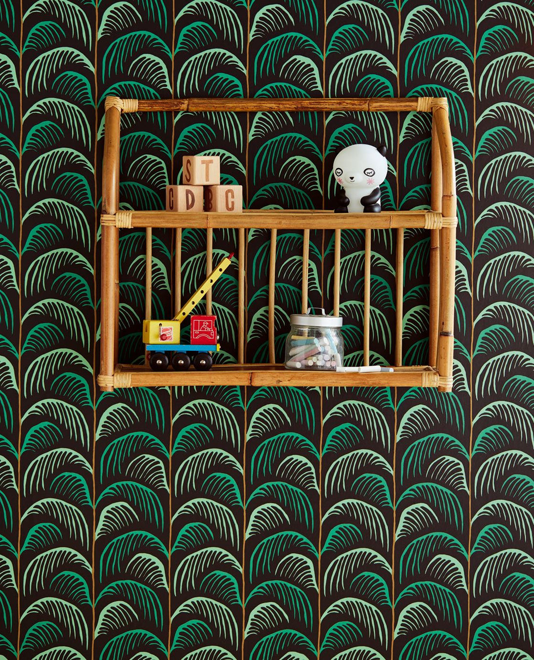 EIJFFINGER Mini Me 399073 - Afbeelding 2 - Groen, Zwart / Grijs, Retro, Vintage, Kinderkamer