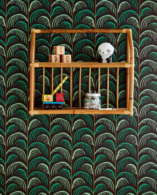 EIJFFINGER Mini Me 399073 - Afbeelding 2 - Groen, Zwart / Grijs, Retro, Vintage, Kinderkamer