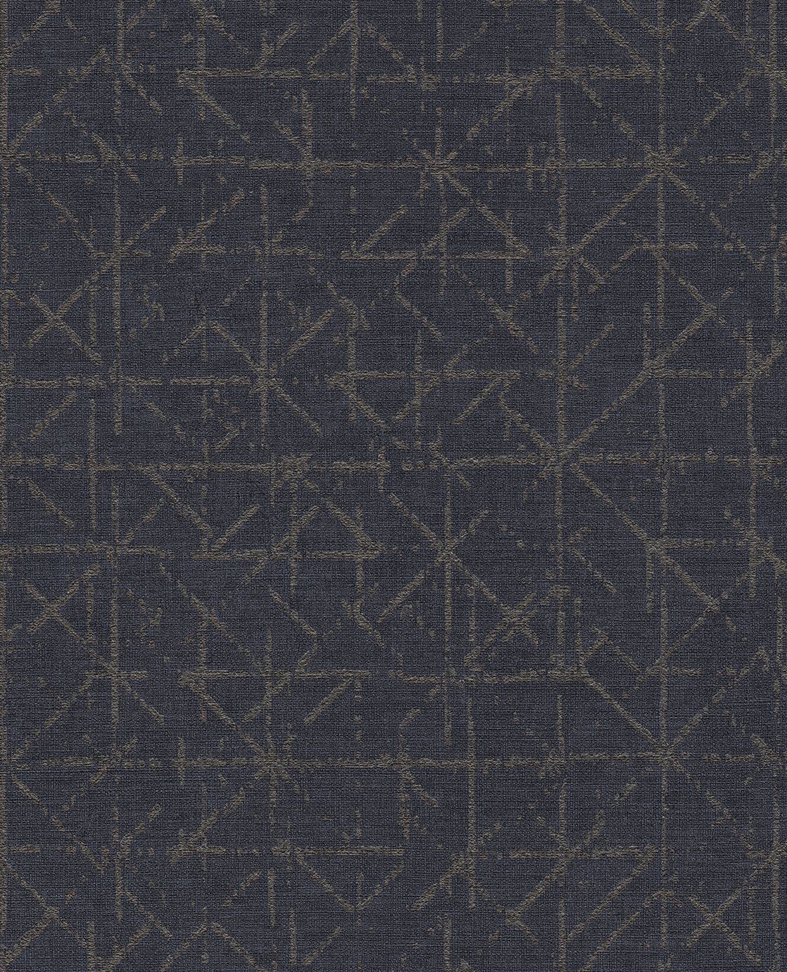 EIJFFINGER Topaz 394534 - Afbeelding 1 - Blauw, Stoer, Industrieel, Chic, Glamour, Ruiten, Grafisch, Geometrisch
