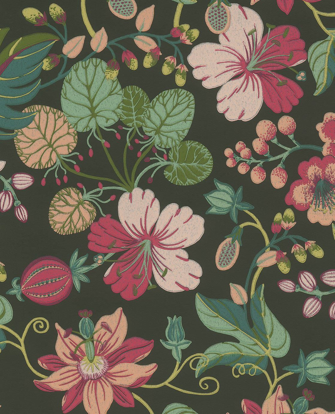 EIJFFINGER Carmen 392503 - Afbeelding 1 - Multi, Groen, Rood, Romantisch, Etnisch, Klassiek, Bloemen, Bladeren