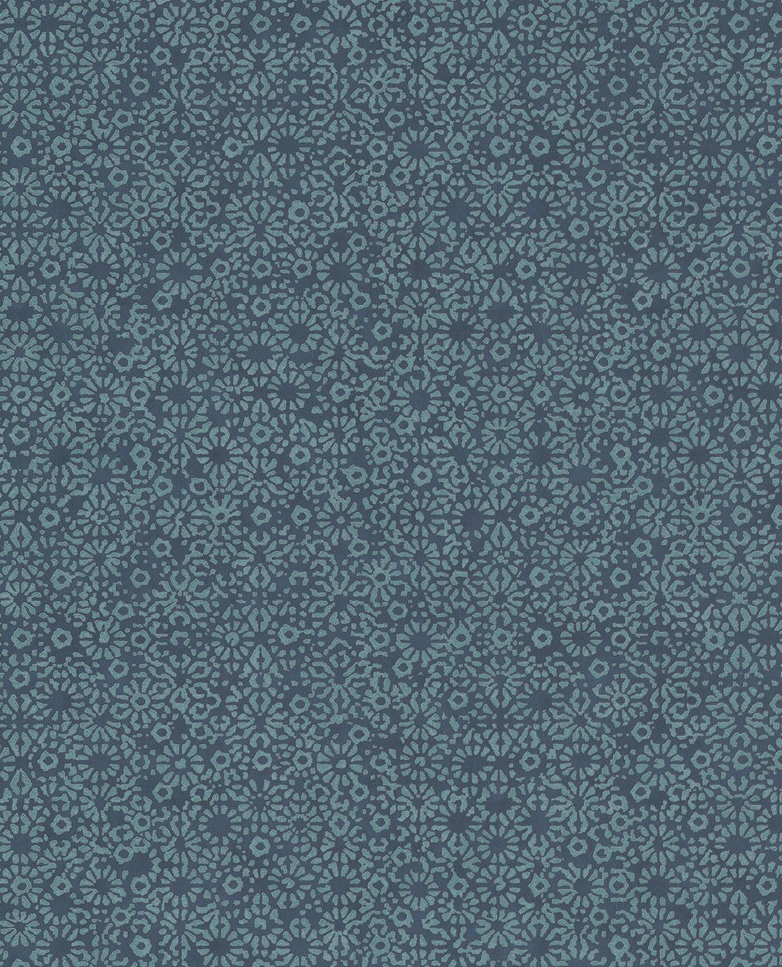 EIJFFINGER Carmen 392533 - Afbeelding 1 - Blauw, Groen, Zwart / Grijs, Scandinavisch, Romantisch, Etnisch, Structuren, Geometrisch Bloemen