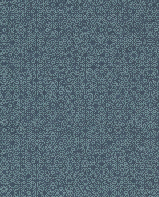 EIJFFINGER Carmen 392533 - Afbeelding 1 - Blauw, Groen, Zwart / Grijs, Scandinavisch, Romantisch, Etnisch, Structuren, Geometrisch Bloemen
