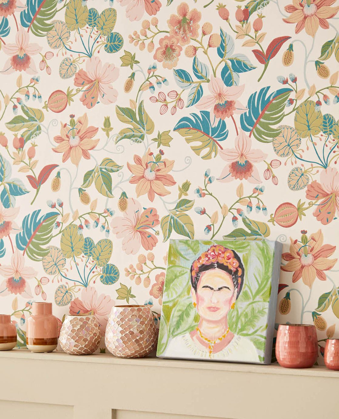 EIJFFINGER Carmen 392500 - Afbeelding 3 - Wit, Multi, Naturel, Romantisch, Etnisch, Klassiek, Bloemen, Bladeren