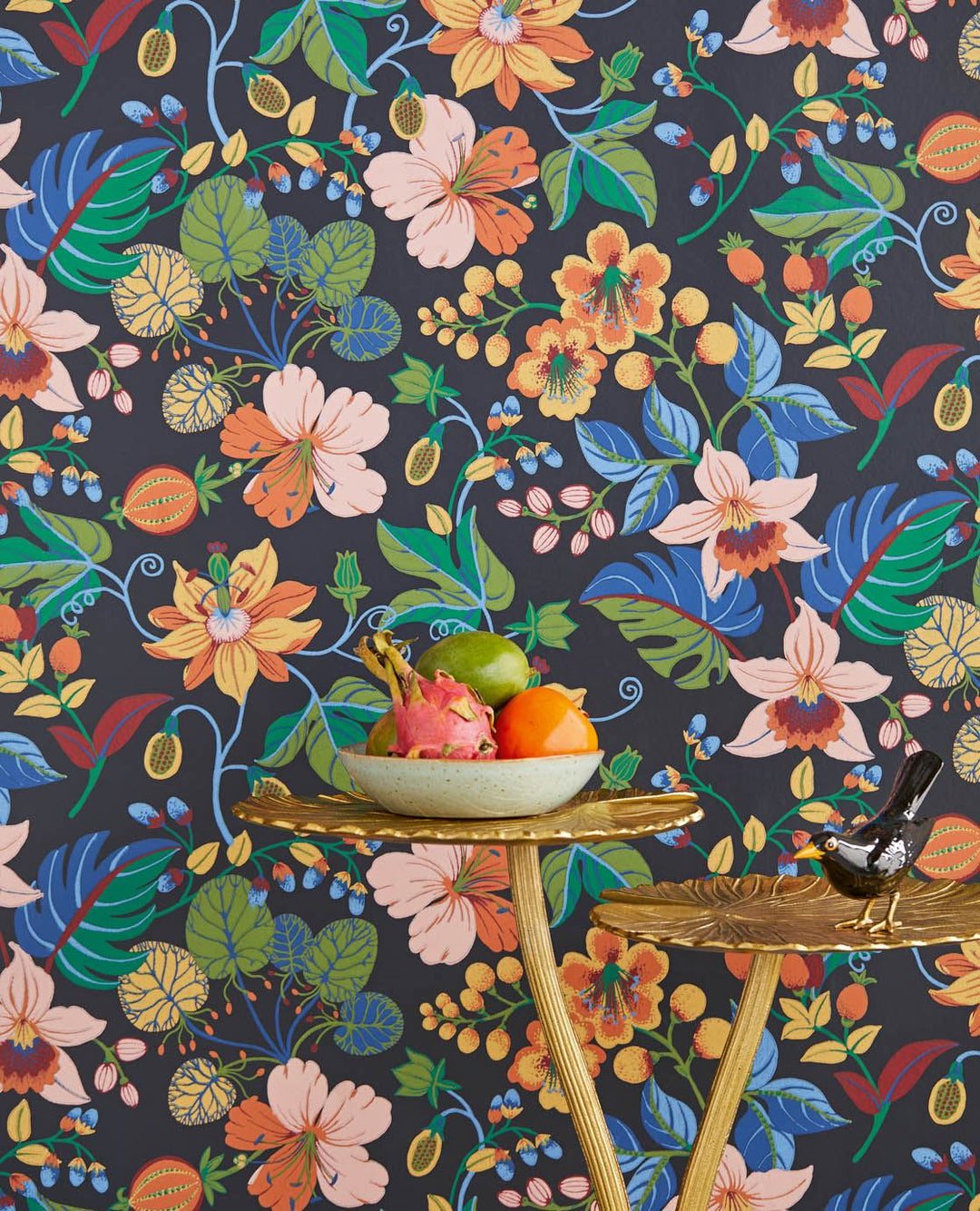 EIJFFINGER Carmen 392504 - Afbeelding 3 - Multi, Zwart / Grijs, Rood, Romantisch, Etnisch, Klassiek, Bloemen, Bladeren