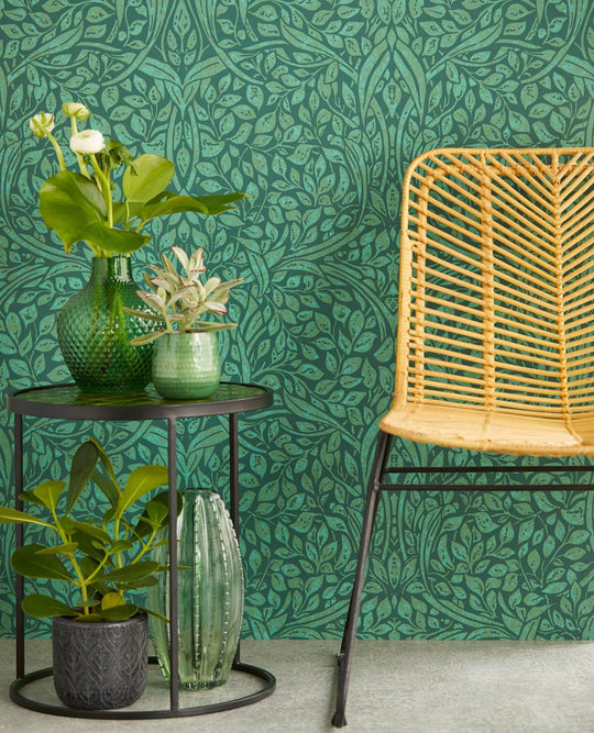 EIJFFINGER Carmen 392512 - Afbeelding 2 - Groen, Groen, Scandinavisch, Romantisch, Klassiek, Structuren, Bladeren