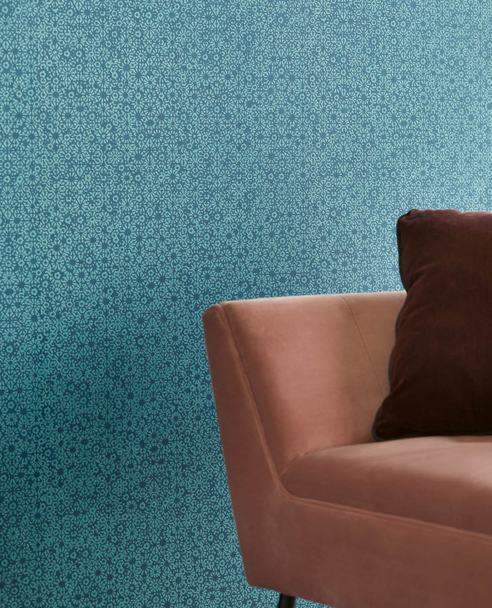 EIJFFINGER Carmen 392533 - Afbeelding 2 - Blauw, Groen, Zwart / Grijs, Scandinavisch, Romantisch, Etnisch, Structuren, Geometrisch Bloemen