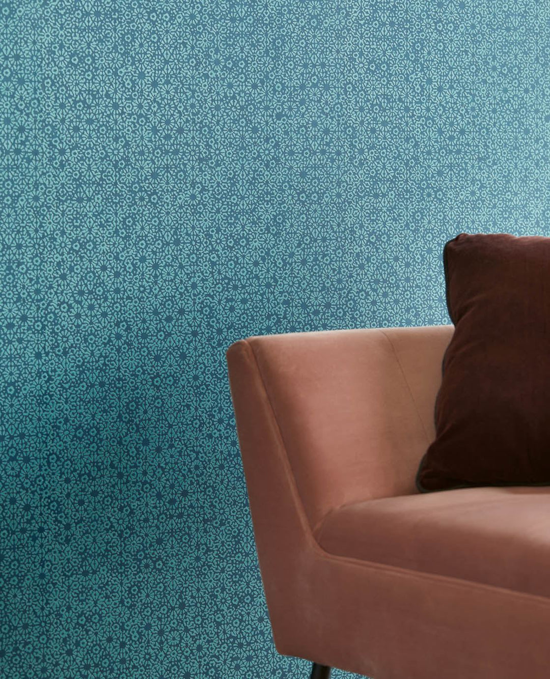 EIJFFINGER Carmen 392533 - Afbeelding 2 - Blauw, Groen, Zwart / Grijs, Scandinavisch, Romantisch, Etnisch, Structuren, Geometrisch Bloemen
