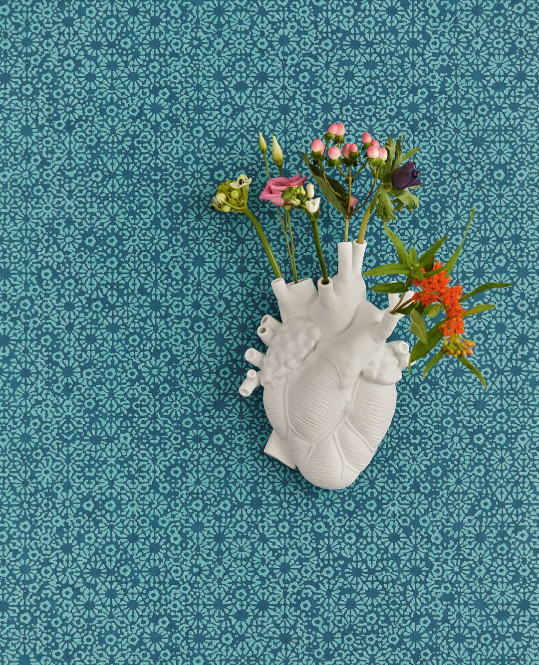 EIJFFINGER Carmen 392533 - Afbeelding 3 - Blauw, Groen, Zwart / Grijs, Scandinavisch, Romantisch, Etnisch, Structuren, Geometrisch Bloemen