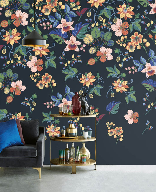 EIJFFINGER Carmen 392570 - Afbeelding 2 - Multi, Zwart / Grijs, Romantisch, Etnisch, Klassiek, Bloemen