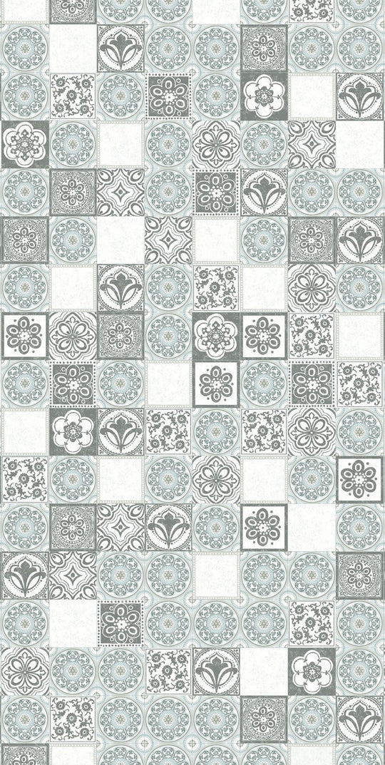 EIJFFINGER Carmen 392574 - Afbeelding 1 - Naturel, Wit, Zwart / Grijs, Romantisch, Etnisch, Klassiek, Geometrisch 