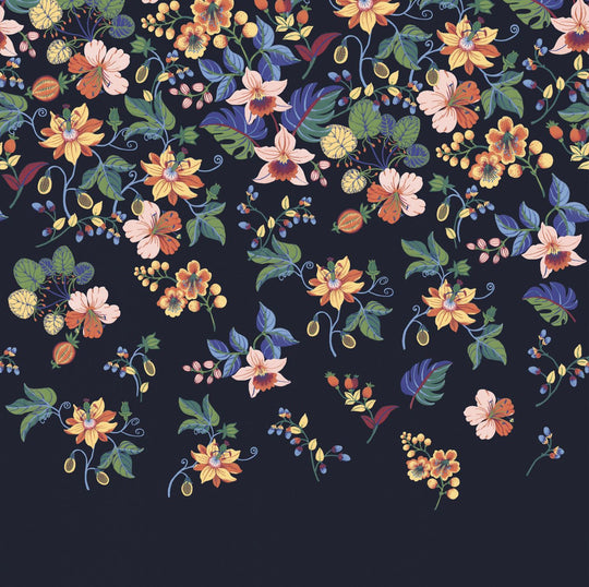 EIJFFINGER Carmen 392570 - Afbeelding 1 - Multi, Zwart / Grijs, Romantisch, Etnisch, Klassiek, Bloemen
