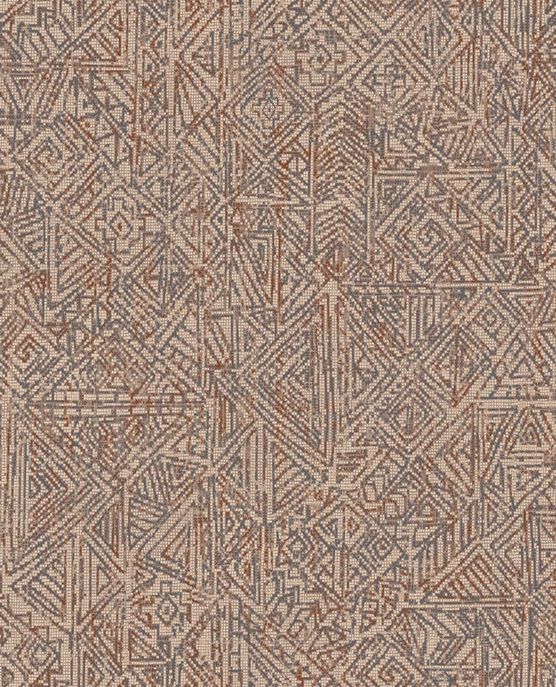EIJFFINGER Terra 391520 - Afbeelding 1 - Oranje, Metallic, Etnisch, Chic, Glamour, Fantasie