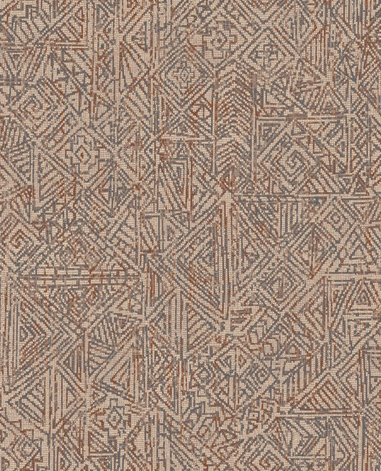 EIJFFINGER Terra 391520 - Afbeelding 1 - Oranje, Metallic, Etnisch, Chic, Glamour, Fantasie