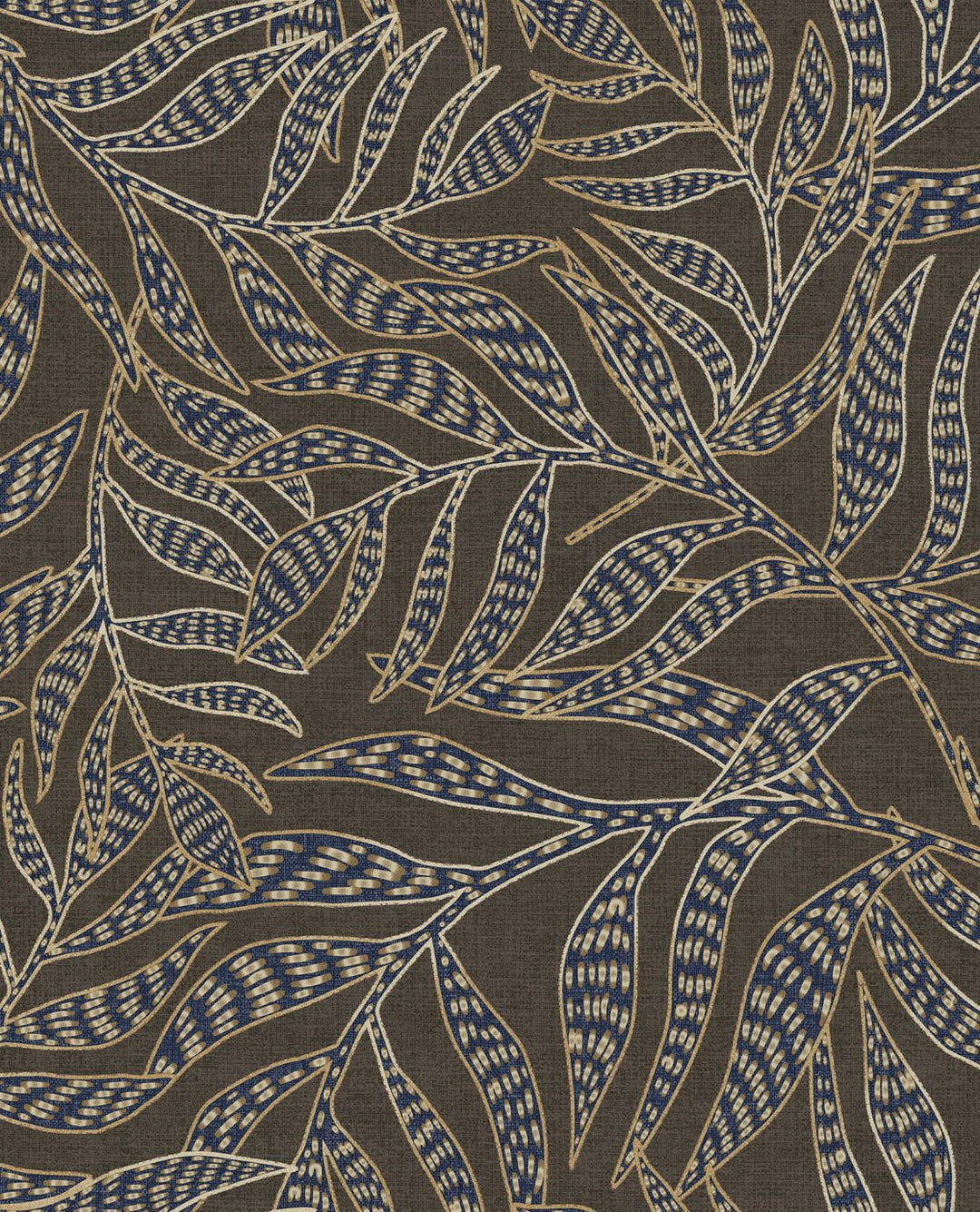 EIJFFINGER Terra 391550 - Afbeelding 1 - Naturel, Blauw, Retro, Vintage, Etnisch, Natuurlijk, Bladeren