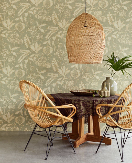 EIJFFINGER Terra 391501 - Afbeelding 3 - Naturel, Groen, Romantisch, Etnisch, Klassiek, Bloemen, Bladeren