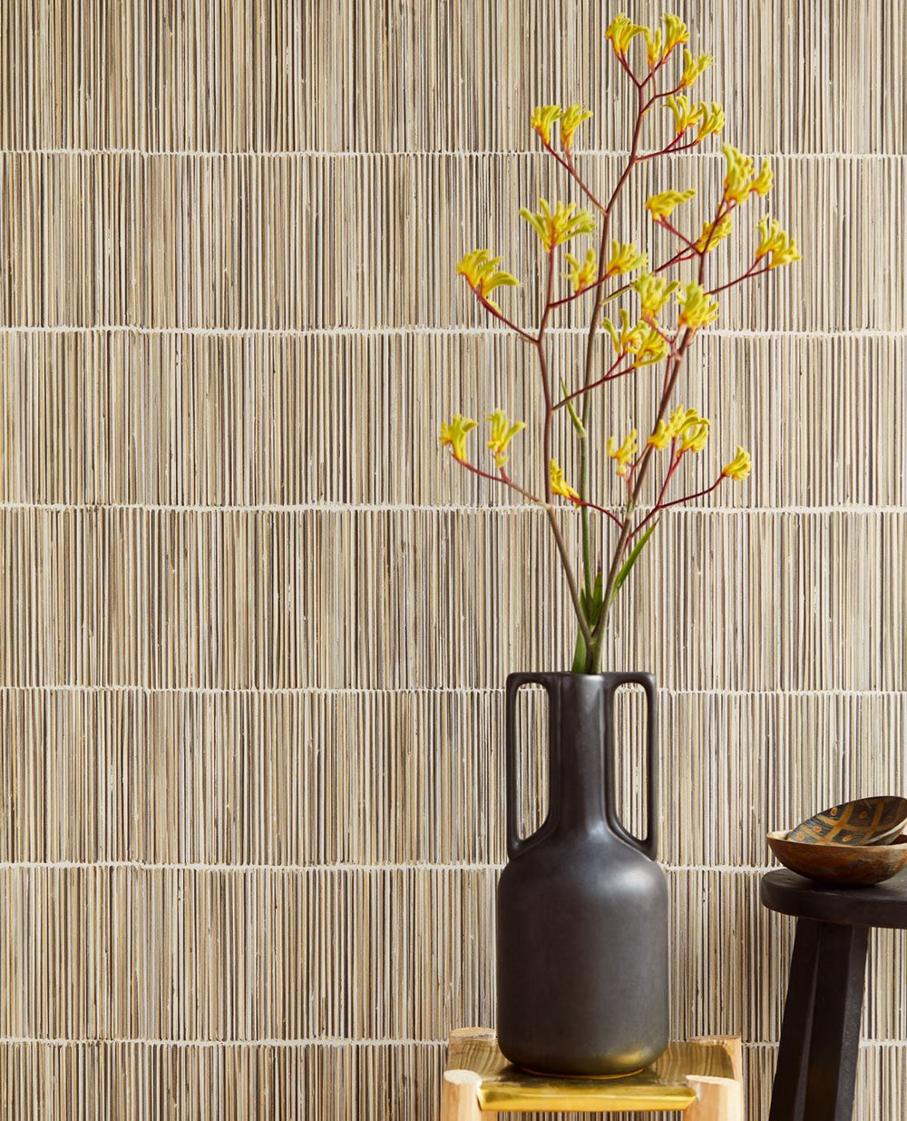 EIJFFINGER Terra 391513 - Afbeelding 2 - Naturel, Wit, Etnisch, Basic, Stoer, Industrieel, Strepen, Natuurlijk, Structuren